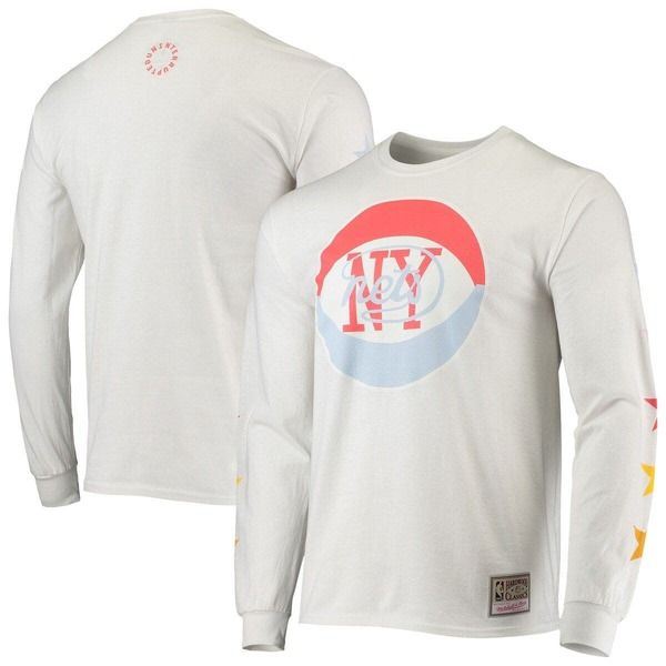 ミッチェルネス メンズ トップス Tシャツ ジャージー Mens Mitchell Ness x Uninterrupted White New Jersey Nets Hardwood Classi