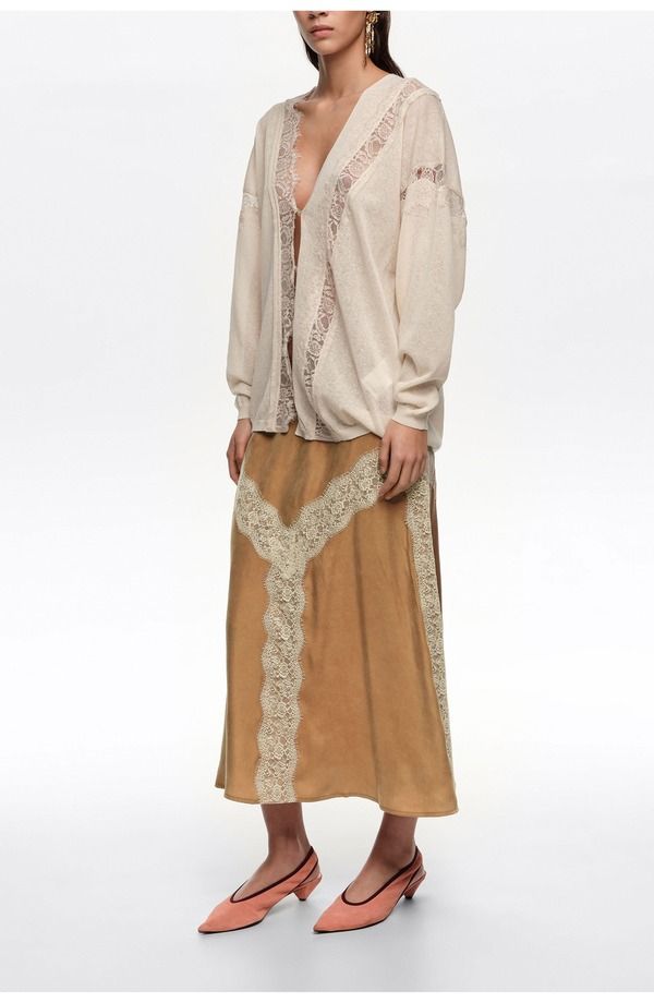 ビンバイローラ レディース ボトムスカート レース Bimba y Lolacedetailed flared skirtoffee