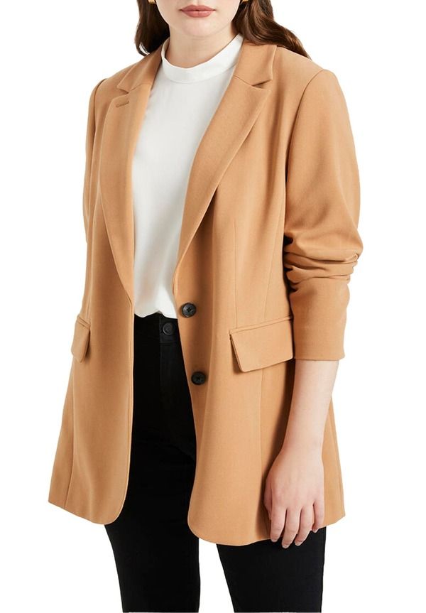 エロクイ レディース アウター ジャケット・ブルゾン ブレザー ELOQUII The 365 Semi Stretch Two Button Blazer Biscuit 18,235円