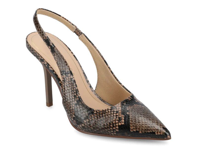 ジャーニー レディース シューズ パンプス Journee Elenney Pump Dark Brown Snake Print ブラウン