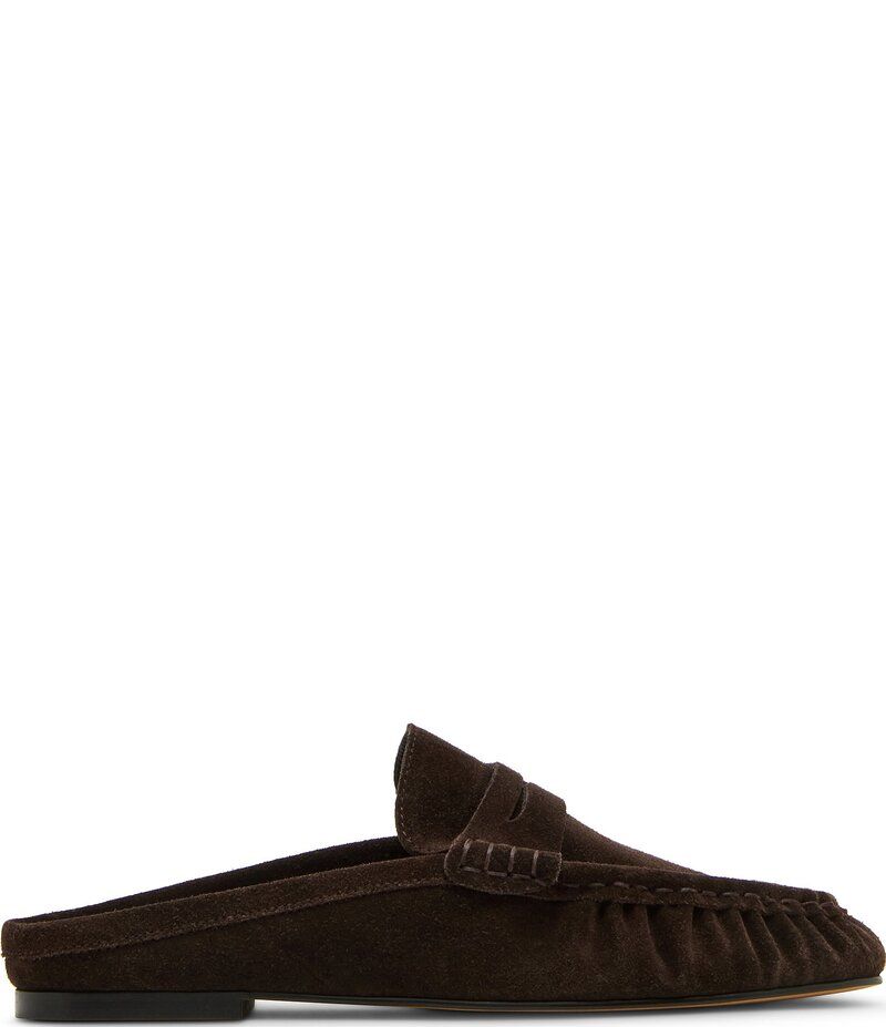 スティーブ マデン レディース シューズ パンプス スエード ローファー Steve Madden Rafe Suede Penny Loafer Mules Chocolate Brown ブラウン