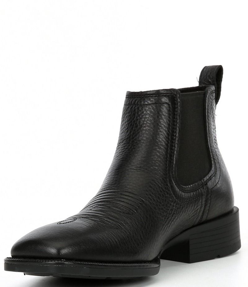 アリアト メンズ シューズ ブーツ・レインブーツ レザー Ariat Mens Booker Ultra Western Leather Boots Black ブラック