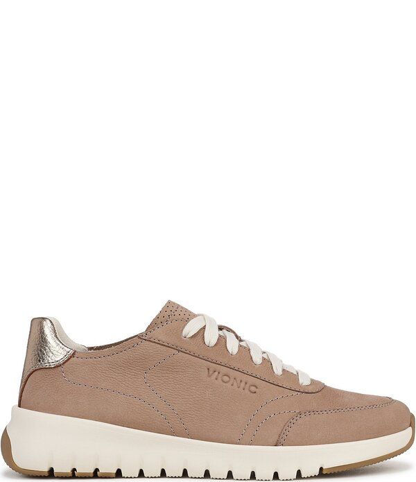 バイオニック レディース シューズ スニーカー プラットフォーム スエード レザー Vionic Uptown Suede and Leather Platform Sneakers Desert S