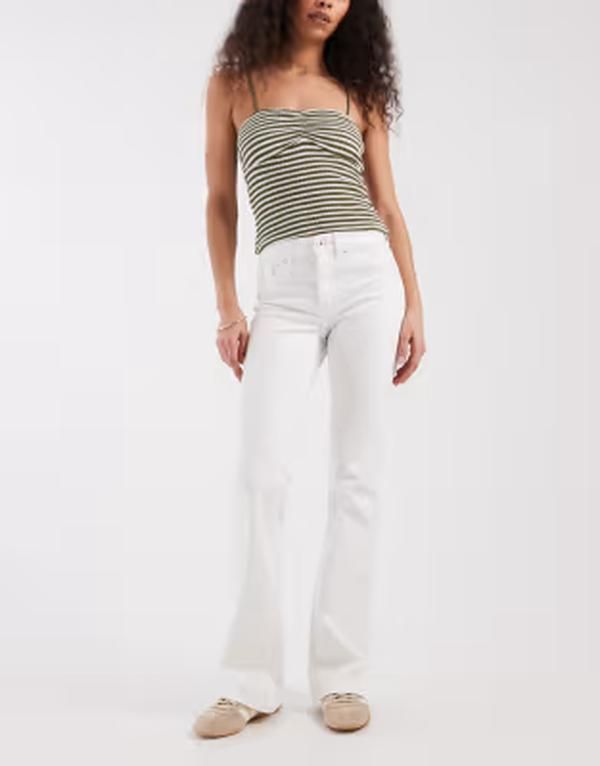 オンリー レディース ボトムス デニムパンツ ハイウエスト ジーンズ ONLY Blushigh waist flared jeans White ホワイト