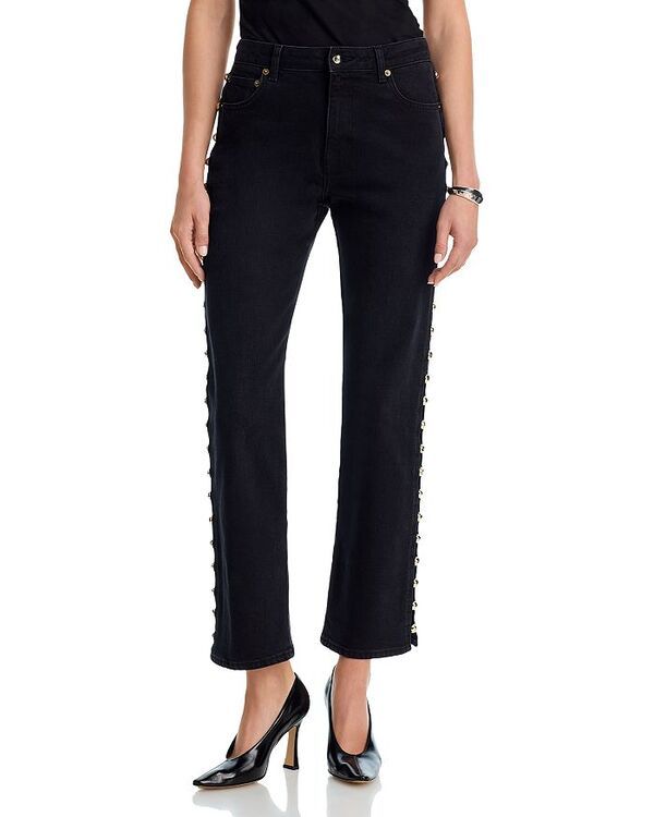 シムカイ レディース ボトムス デニムパンツ ジーンズ SIMKHAI Amelia High Rise Studded Split Side Seam Jeans in Topanga