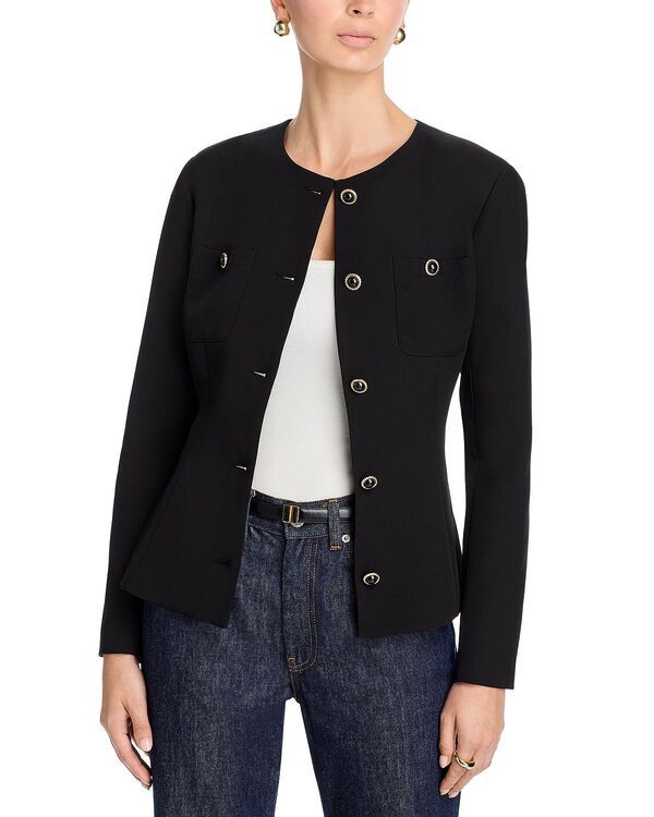 アクア レディース アウター ジャケット・ブルゾン ブレザー AQUA Collarless Blazer Exclusive Black ブラック