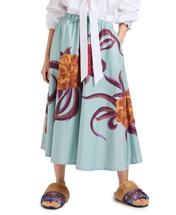 ラ・ダブル・ジェイ レディース ボトムスカート La DoubleJ Drawstring Skirt Peony Placee Light Blue ブルー