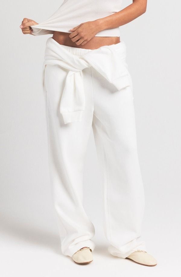 スキムズ レディース ボトムス デニムパンツ ストレート コットン フリース SKIMS Cotton Fleece Blend Classic Straight Leg Pants Marble