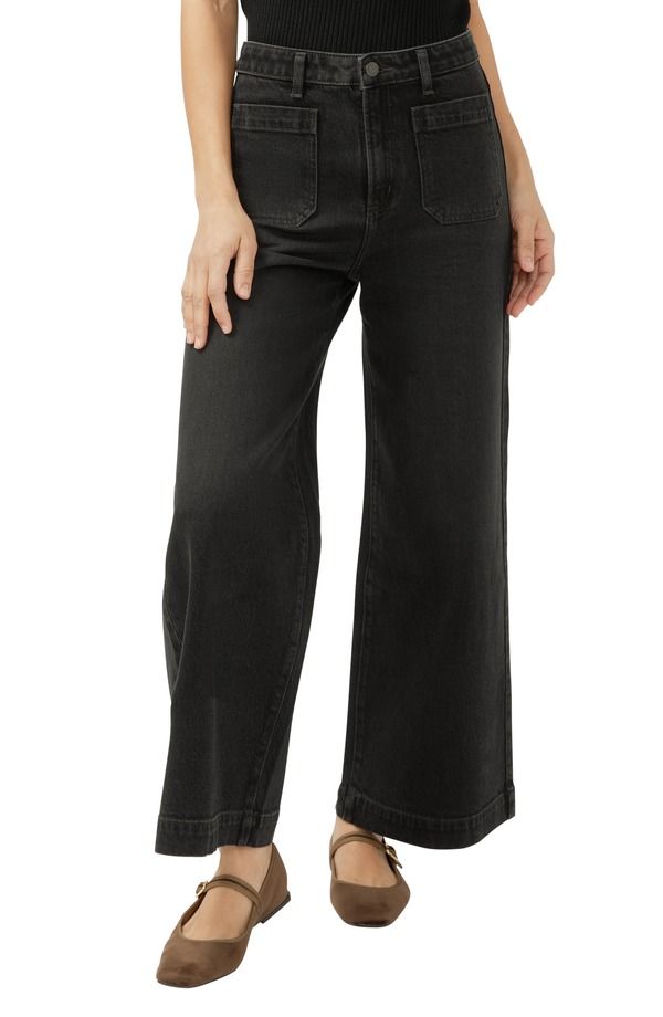 シルバー ジーンズ レディース ボトムス デニムパンツ ワイドレッグ ハイウエスト アンクル Silver Jeans Co Patch Pocket High Waist Ankle Wide Le