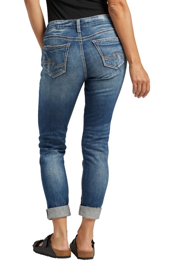 シルバー ジーンズ レディース ボトムス デニムパンツ Silver Jeans Co Girlfriendistressed Jeans Indigo インディゴ