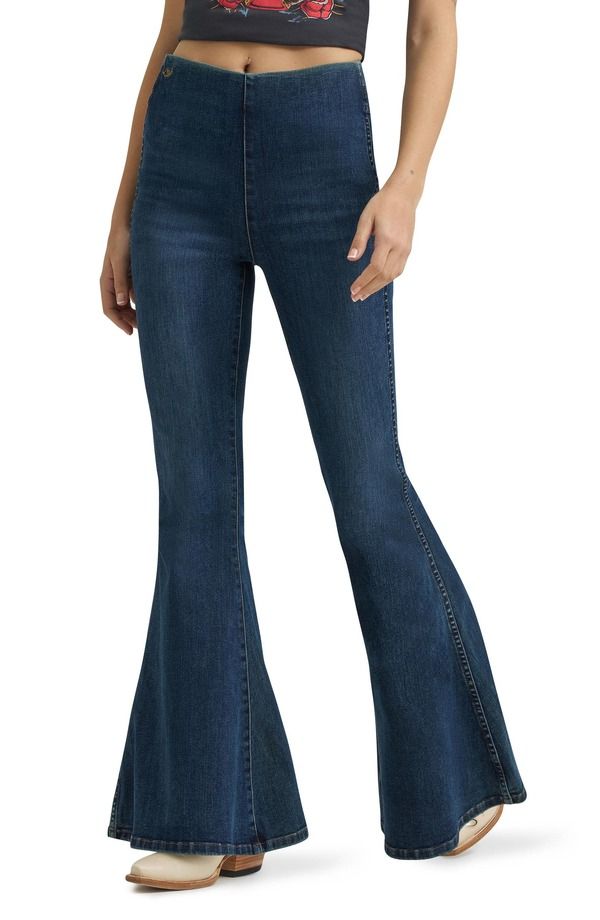 ラングラー レディース ボトムス デニムパンツ フレア ジーンズ Wrangler Western Flare Leg Jeans Dark