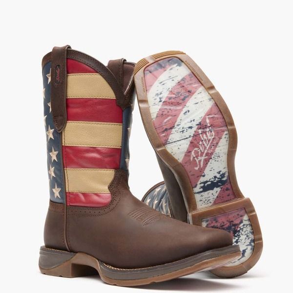 ドゥランゴ メンズ シューズ ブーツ・レインブーツ DURANGO Patriotic Pull On Western Flag Boot Brown And Union Flag ブラウン
