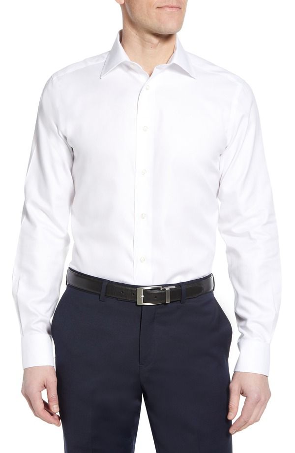 デイビッドドナヒュー メンズ トップス シャツ Davidonahue Luxury NonIron Trim Fit Solidresshirt White ホワイト 35,620円