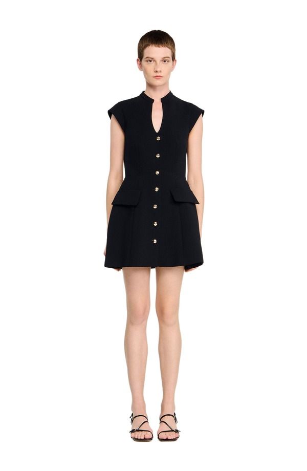 サンドロ レディース トップス ワンピース ミニ SANDRO Mini Tailoredress Black ブラック