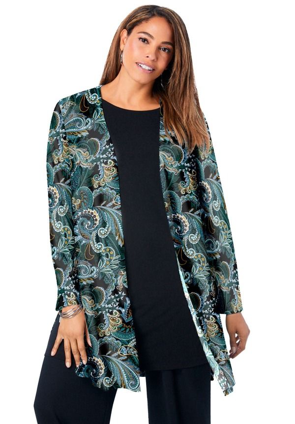 ジェシカロンドン レディース アウター パーカー・スウェット カーディガン ニット Jessica London Everyday Stretch Knit Open Front Cardigan F
