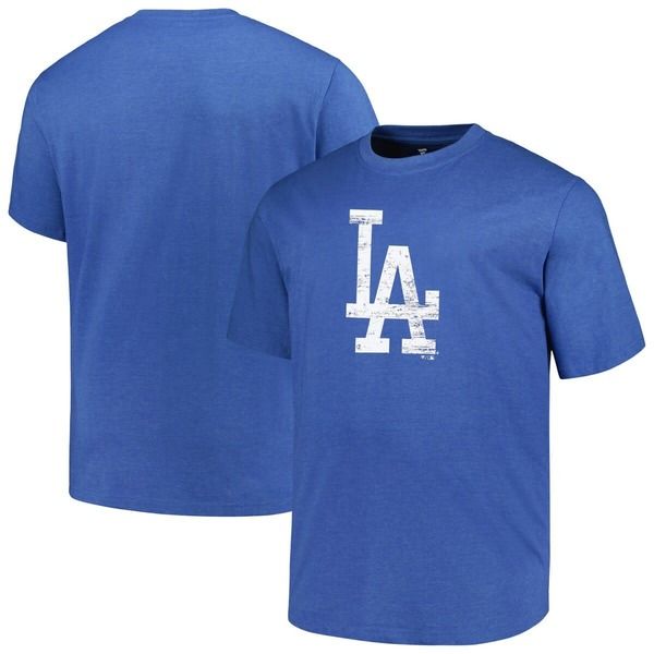 プロファイル メンズ トップス Tシャツ トール ロゴ Mens Profile Heatheroyalos Angeles Dodgers Big Tall Weathered Logo TShir