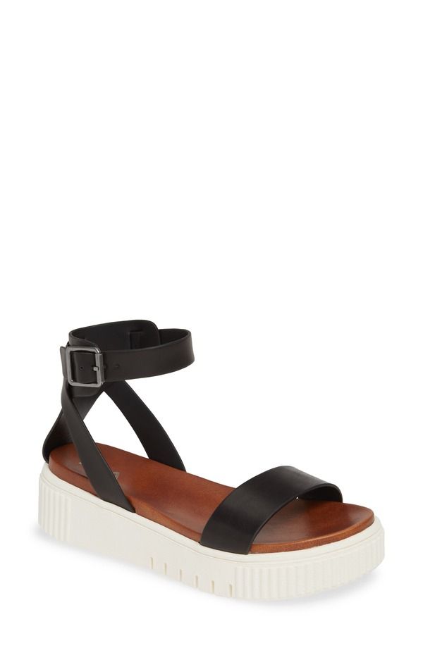 ミア レディース シューズ サンダル プラットフォーム アンクル MIA Lunna Platform Ankle Strap Sandal Black ブラック