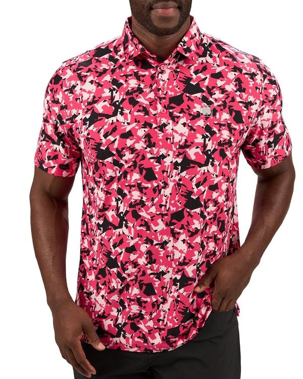 ブラックローバー メンズ トップス ポロシャツ Black Clover Camo Mix Polo Pink ピンク