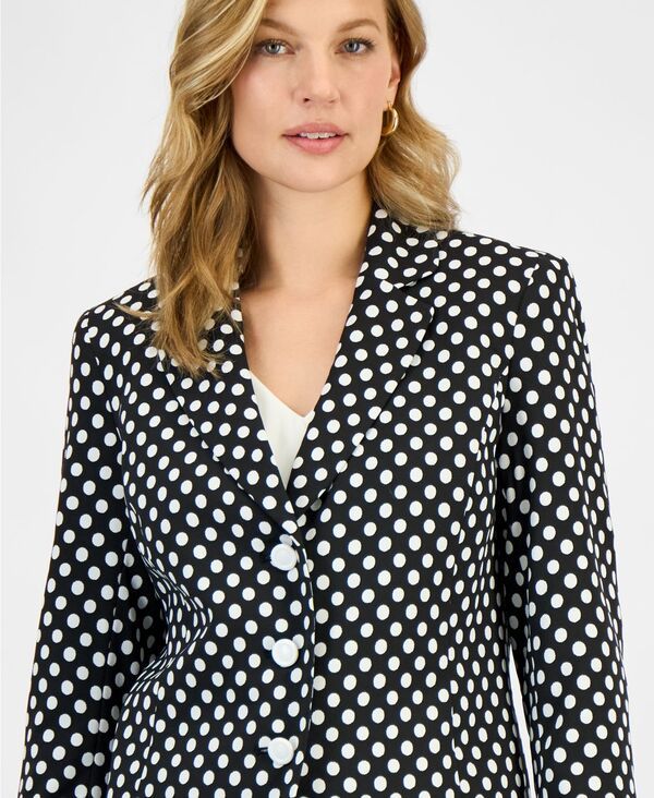 【送料無料】 カスパール レディース ジャケット・ブルゾン ブレザー アウター Womens Polka Dot Jacquard Blazer Regular Petite BlackLily Wh 【送料無料】 カスパール レディース ジャケット・ブルゾン ブレザー アウター Womens Polka Dot Jacquard Blazer Regular Petite BlackLily Wh