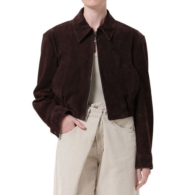 アゴルド レディース アウター ジャケット・ブルゾン スエード クロップド AGOLDE Nahla Suede Cropped Jacket Root