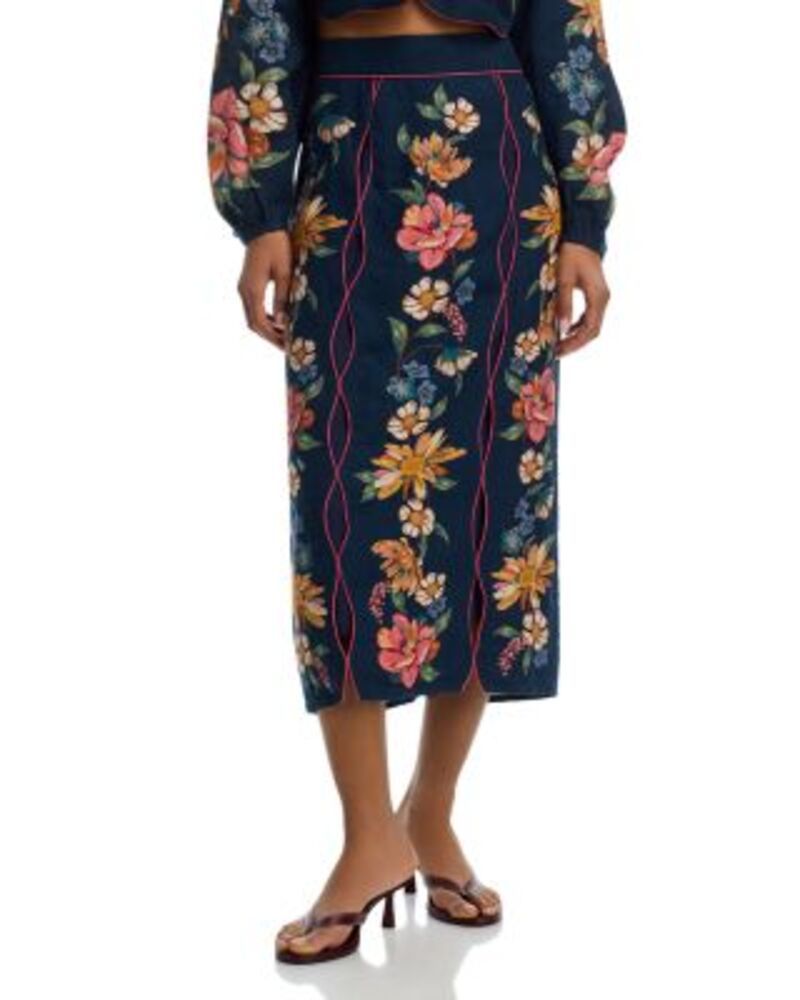 ファーム レディース ボトムスカート フラワー柄 プリント リネン フラワー FARM Rio Maira Floral Print Linen Skirt Maira Floral
