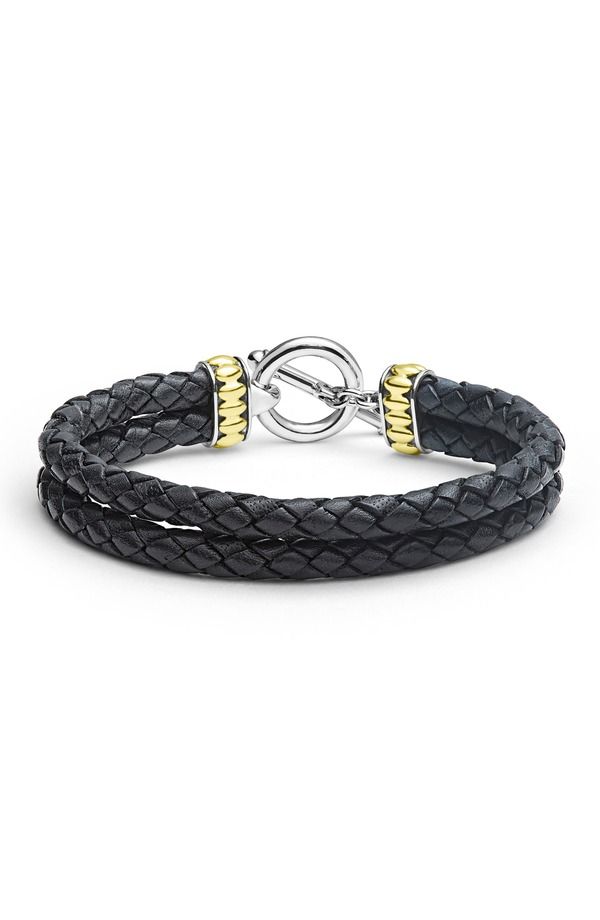 ラゴス メンズ アクセサリー ブレスレット・バングル・アンクレット レザー LAGOS Mens Anthem Doubleather Bracelet Black ブラック