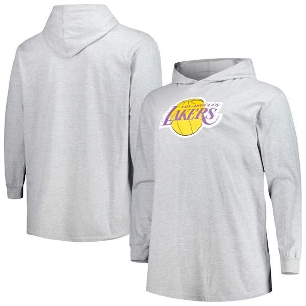 ファナティクス メンズ アウター パーカー・スウェットール Mens Fanatics Branded Heather Gray Los Angeles Lakers Big Tall Pullove