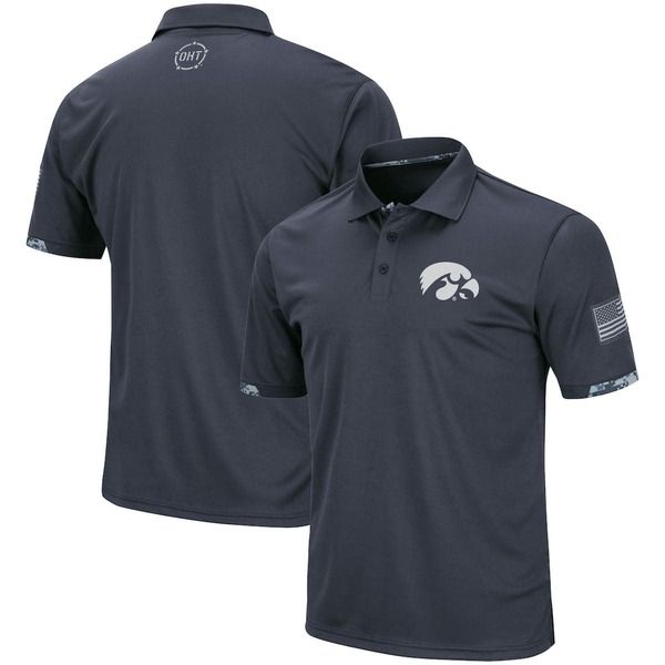 コロシアム メンズ トップス ポロシャツ トール Mens Colosseum Charcoal Iowa Hawkeyes Big Tall OHT Military Appreciation Di