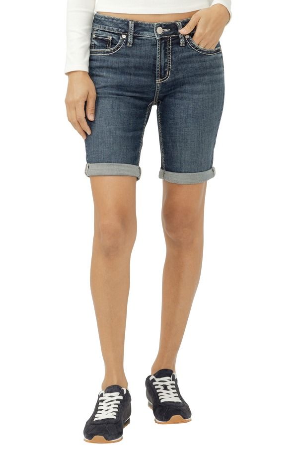 シルバー ジーンズ レディース ボトムス デニムパンツ ショートパンツ Silver Jeans Co Suki Denim Bermuda Shorts Fort Myers デニム
