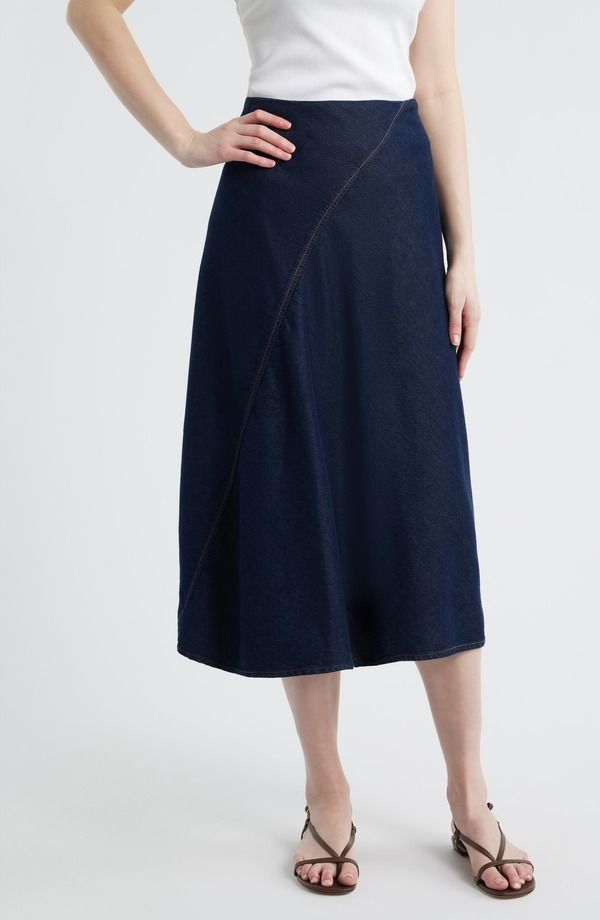 ラグアンドボーン レディース ボトムス デニムパンツ ミディ スカート rag bone Lisbon Denimidi Skirt Ocean Rinse デニム