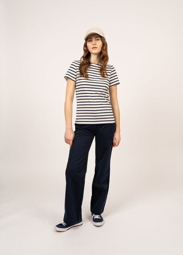 セイントジェームス レディース トップス Tシャツ Saint James ETRILLE II Short Sleeve Breton Stripe TeecruNavy エクリュ