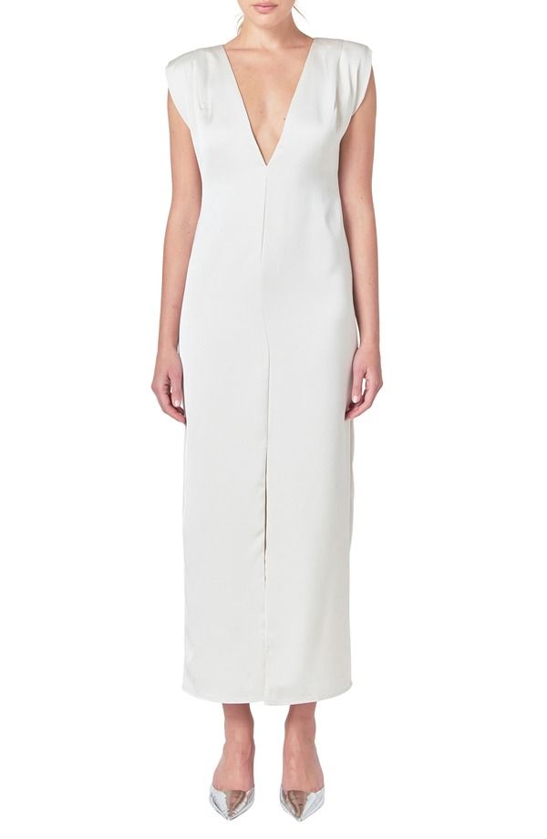 エンドレスローズ レディース トップス ワンピース Vネック マキシ Endless Rose Deep VNeck Maxi Dress Champagne シャンパン