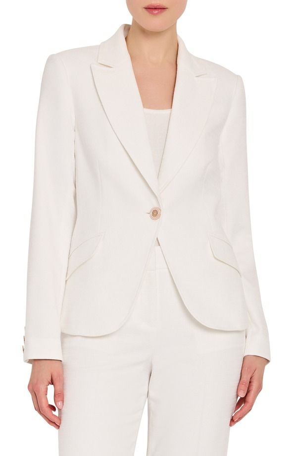 タハリエーエスエル レディース アウター ジャケット・ブルゾン ブレザー Tahari ASL OneButton Boucl Blazer Ivory アイボリー
