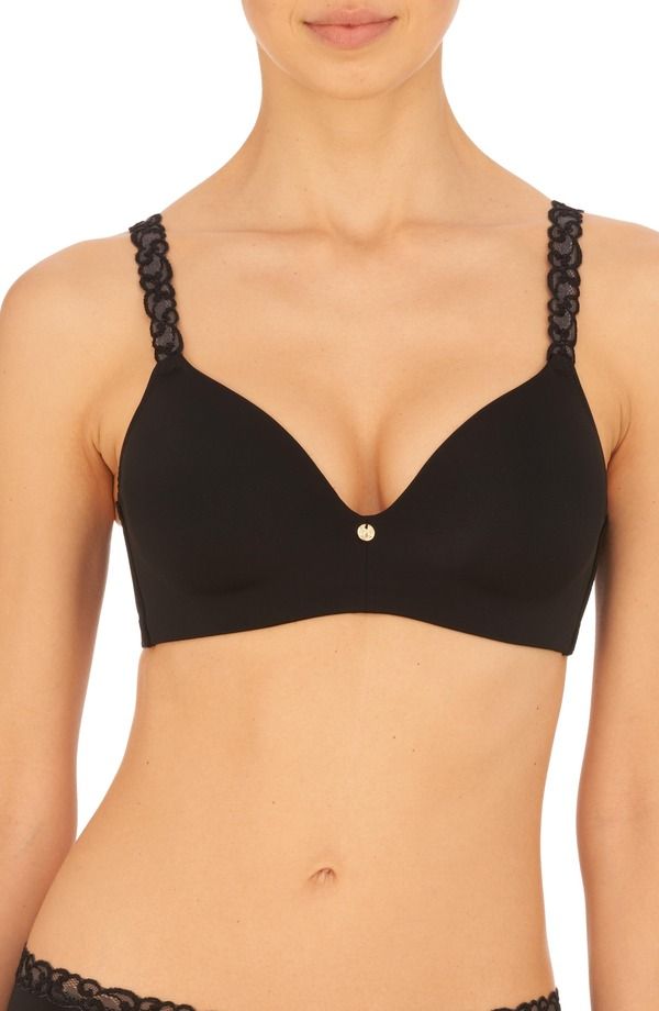 ナトリ レディース トップス Tシャツ Natori Pure Luxe Wireless TShirt Bra Black ブラック