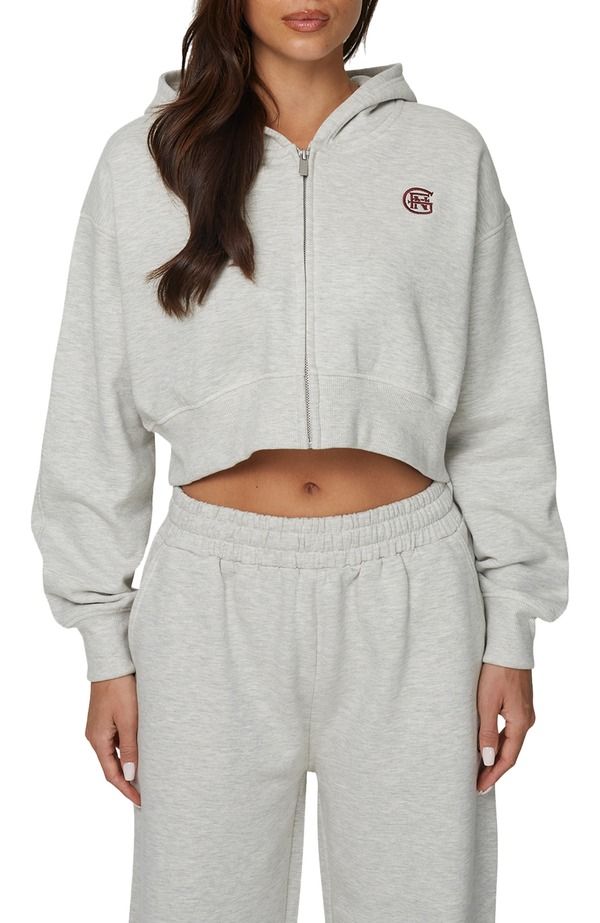 グッドフォーナッシング レディース アウター パーカー・スウェット クロップド Good For Nothing Cropped Zipped Halftone Hoodie Grey グレー 17,745円