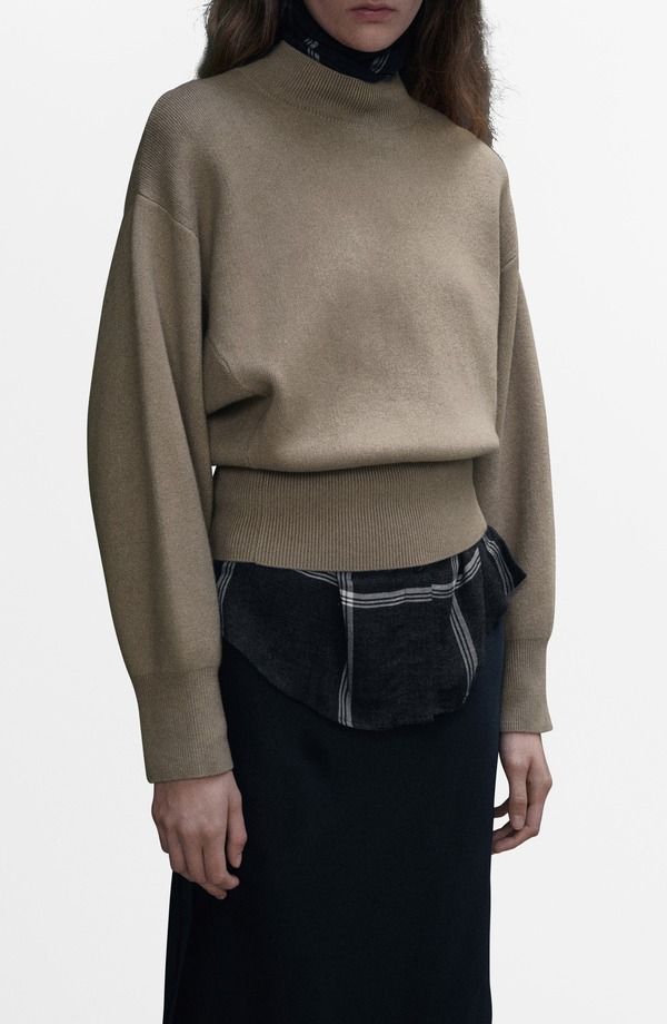 マンゴ レディース アウター パーカー・スウェット モックネック セーター MANGOvresize Mock Neck Sweater Light Pastel Grey グレー