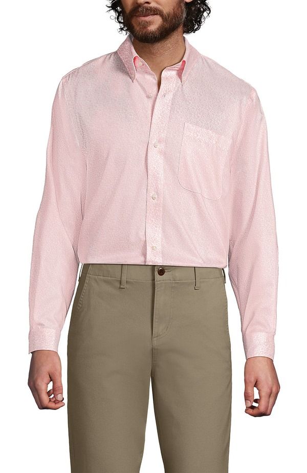 ランズエンド メンズ トップス シャツ ボタンダウン コットン ダウン Lands End No Iron Supima Cotton Pinpoint Buttondown Collar Dress