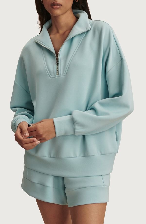 バーレイ レディース アウター パーカー・スウェット シャツ Varley Hawley HalfZip Sweatshirt Porcelain Blue ブルー 29,770円