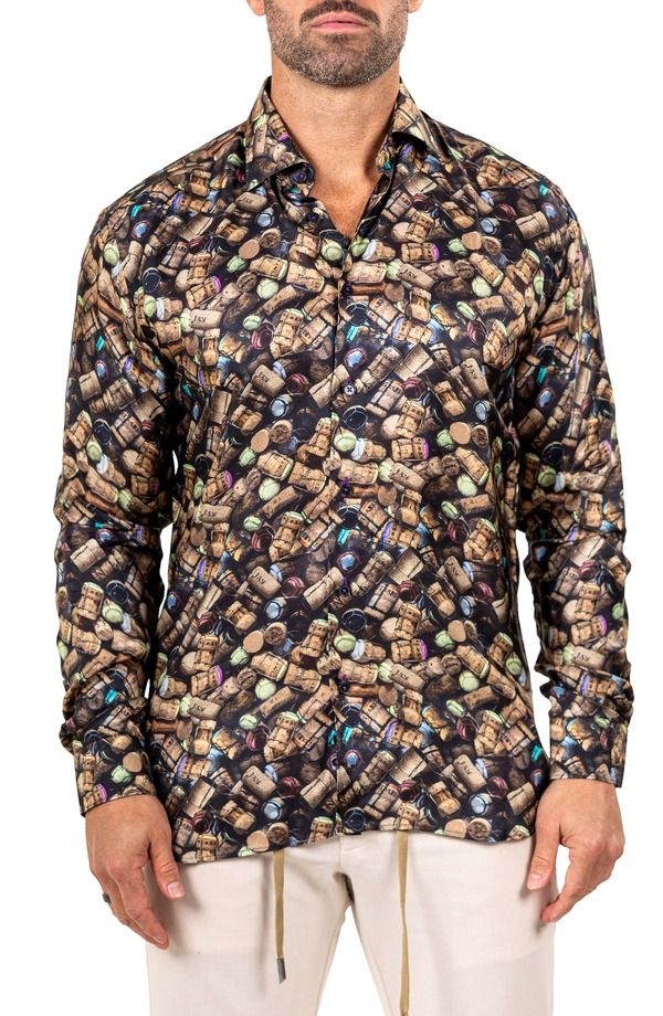 マセオ メンズ トップス シャツ Maceoo Fibonacci Marthyr 0243 Contemporary Fit ButtonUp Shirt Black ブラック