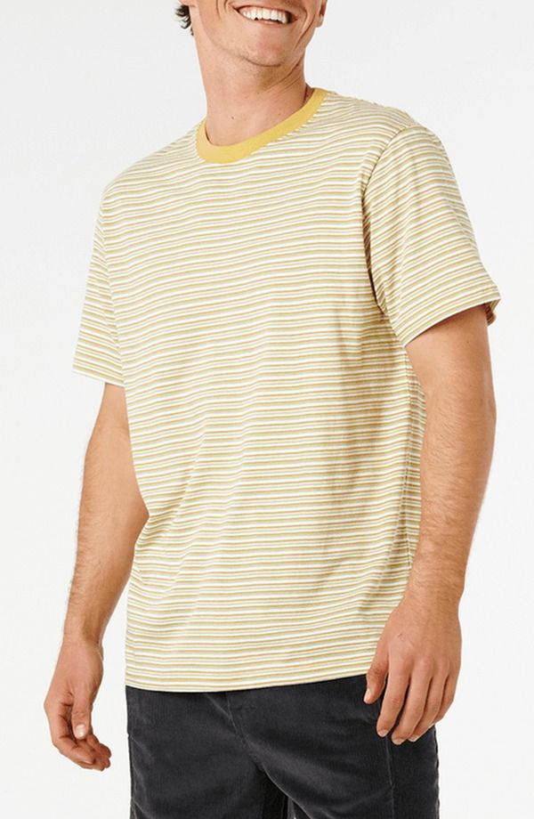 リップカール メンズ トップス Tシャツ Rip Curl AOTStripe TShirt Bone ストライプ