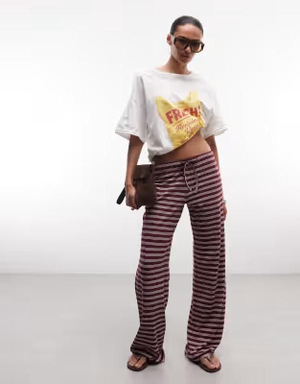 コルージョン レディース ボトムス カジュアルパンツ COLLUSION yoga pant in stripe part of a set Multi マルチカラー