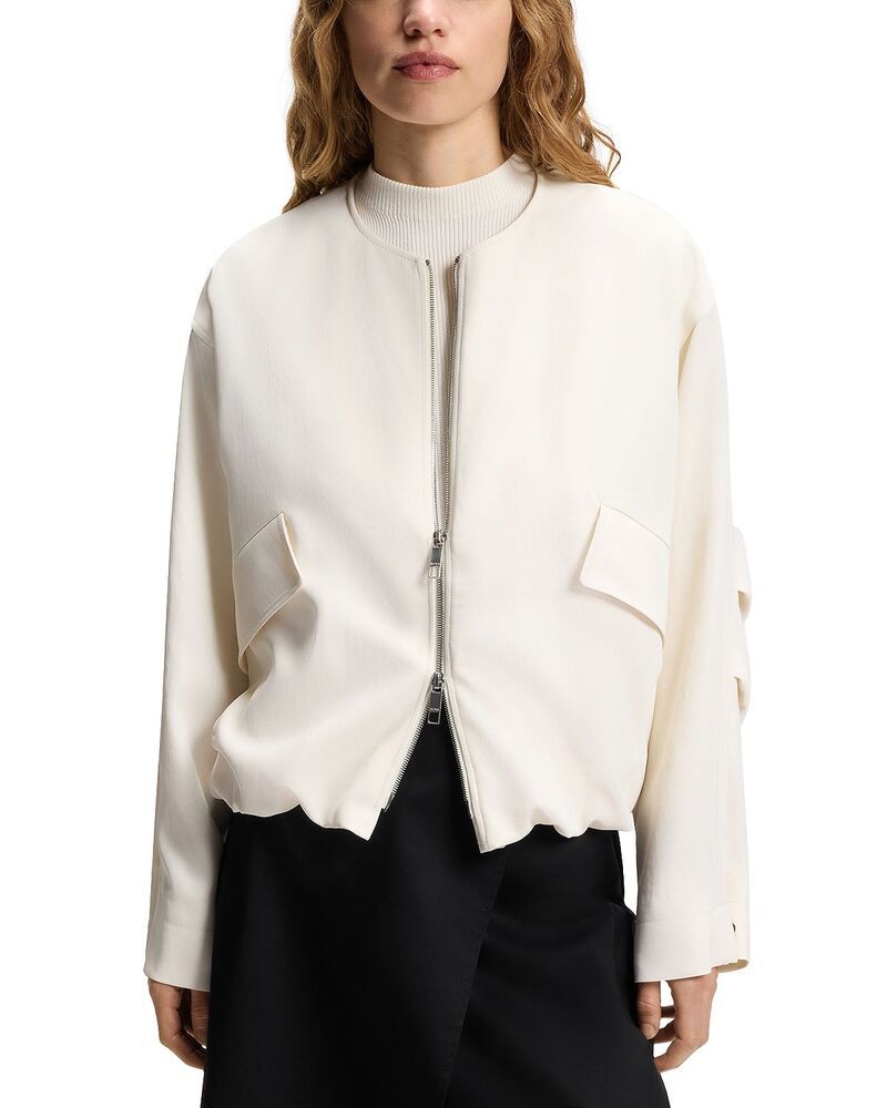 ボス レディース アウター ジャケット・ブルゾン BOSS Jajila Bomber Jacket Open White ホワイト