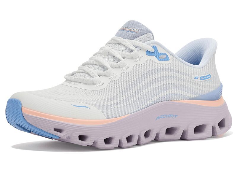 スケッチャーズ レディース シューズ スニーカー Skechers Arch Fit Glidestep Wave Hands Free Skipins White ホワイト