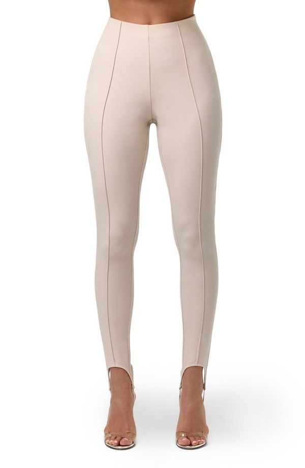 ネイキッドワードローブ レディース ボトムス カジュアルパンツ レギンス Naked Wardrobe Suiting Stirrup Leggings Melange Beige ベージュ