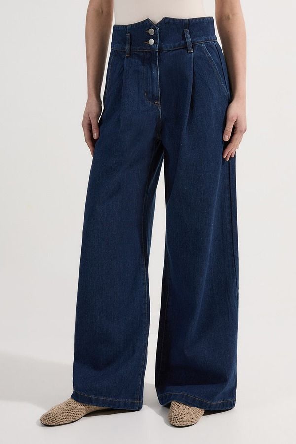 カレンミレン レディース ボトムス デニムパンツ ワイドレッグ ジーンズ Karen Millen High Waistedenim Wide Leg Jeans Indigo インディゴ