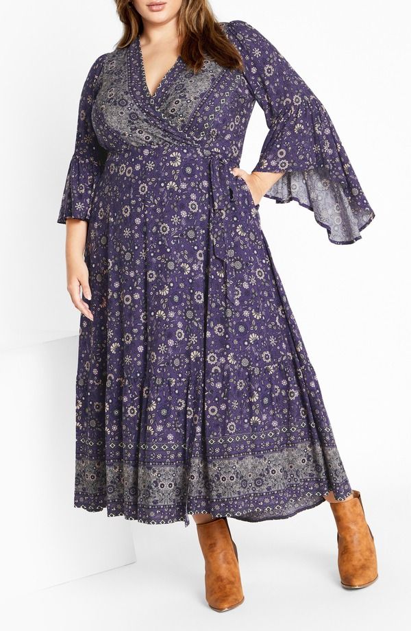 シティーシック レディース トップス ワンピース プリント マキシ City Chic Adhara Mixed Print Long Sleeve Maxi Dress Blue Floral ブル 26,520円