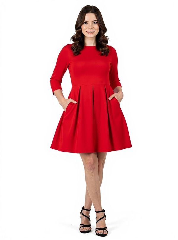 24 セブンコンフォート レディース トップス ワンピース マタニティ 24seven Comfort Apparel Perfect Fit and Flare Maternity Pocket D