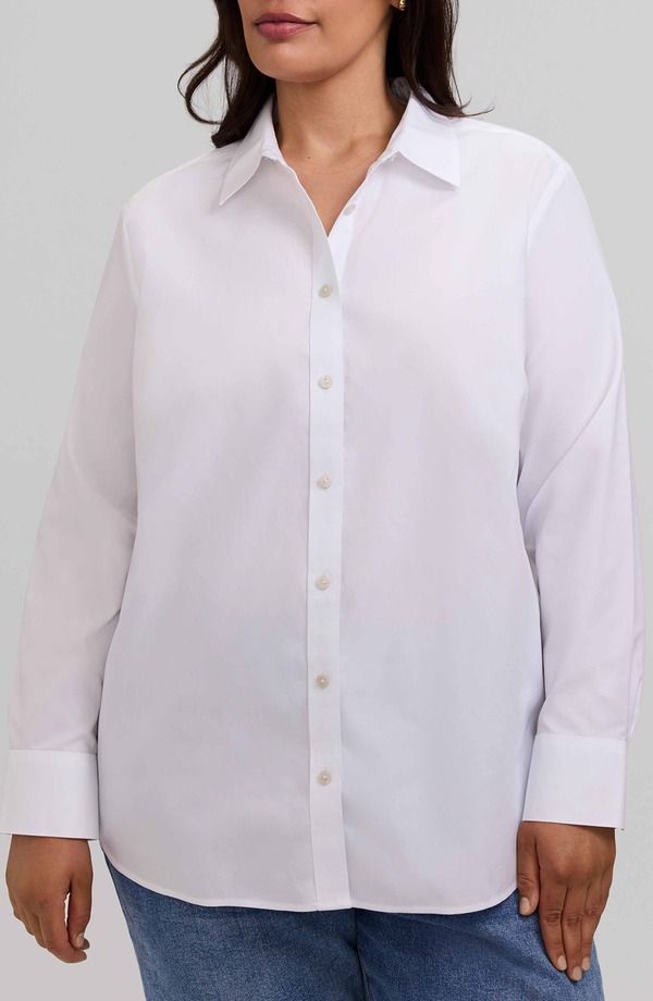 フォックスクラフト レディース トップス シャツ コットン Foxcroft MeghanonIron Cotton ButtonUp Shirt White ホワイト