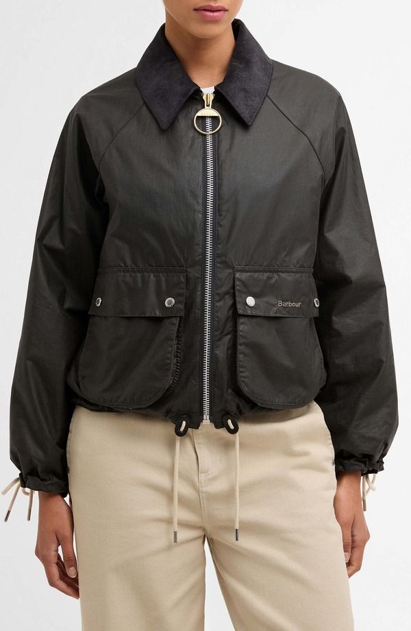 バブアー レディース アウター ジャケット・ブルゾン コットン Barbour Marron Waxed Cotton Jacket Grey Dress グレー