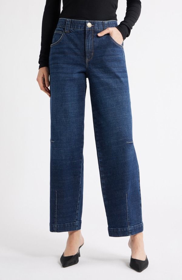 ウィットウィズダム レディース ボトムス デニムパンツ ハイウエスト ジーンズ Wit Wisdom Skyrise High Waist Barely Barrel Jeans Indigo インデ